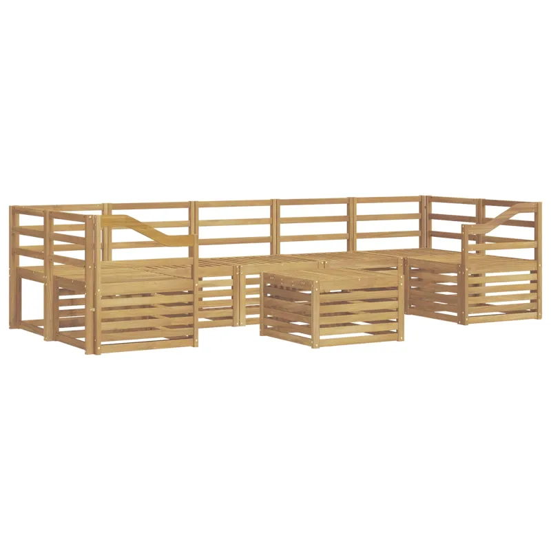 Lauko sofos komplektas 8 pcs Balta Kietos akacijos mediena
