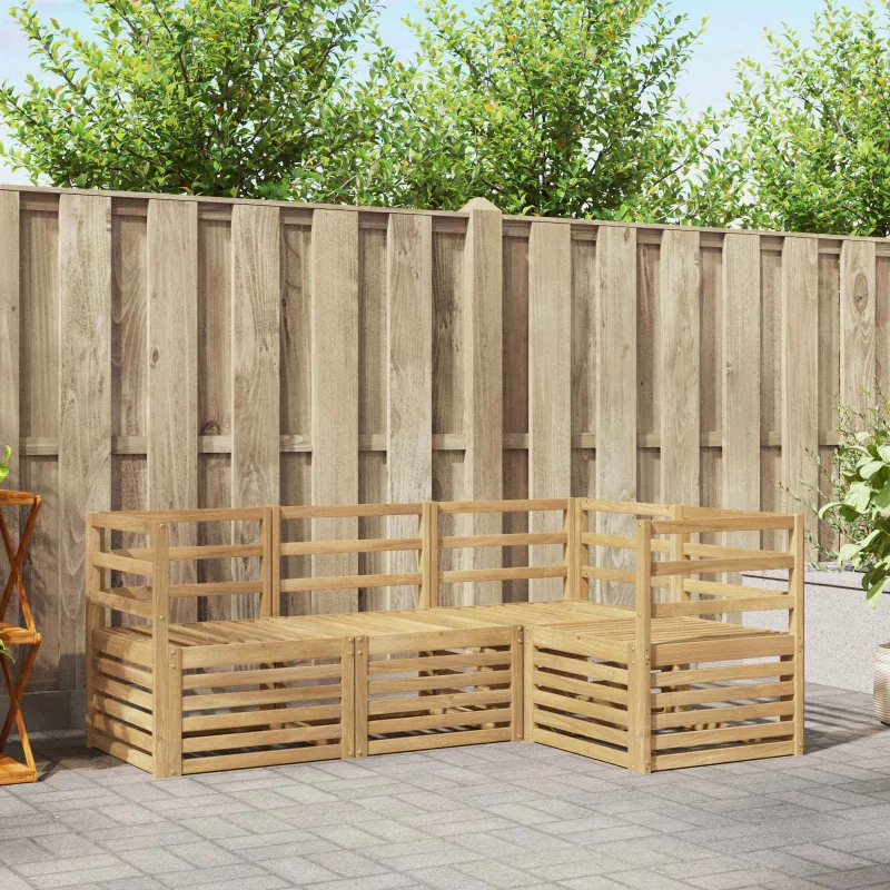 Sofų komplektai 4 pcs Balta 185,5 x 126,5 x 73 cm