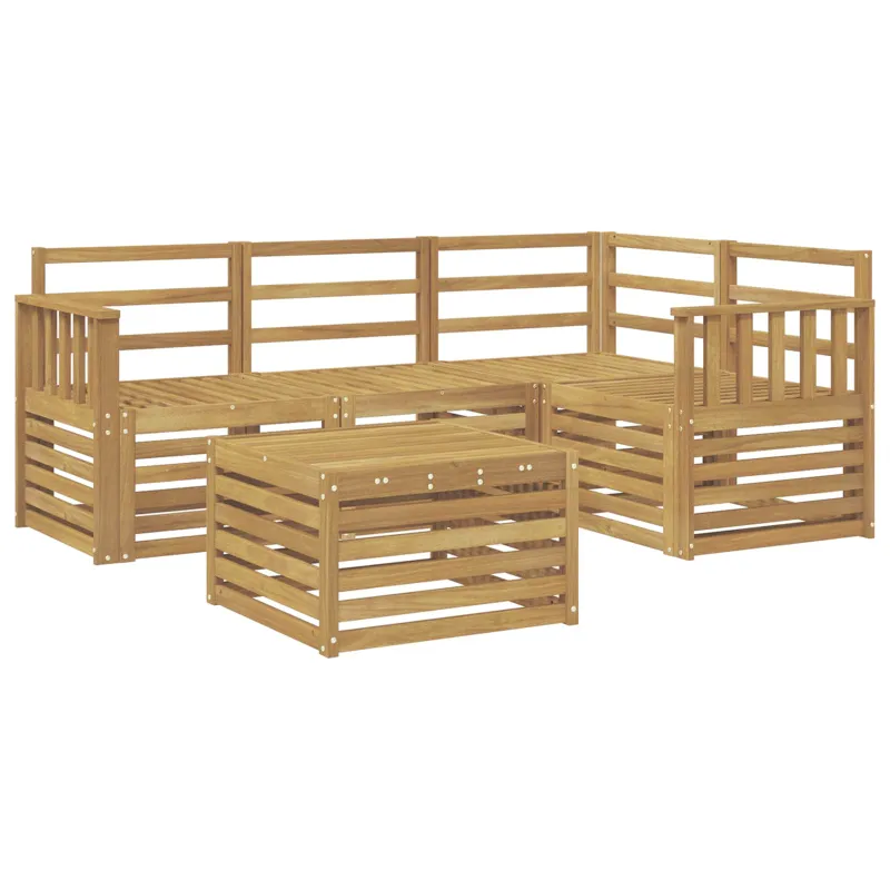 Lauko sofos komplektas 5 pcs Balta 59 x 59 x 37 cm