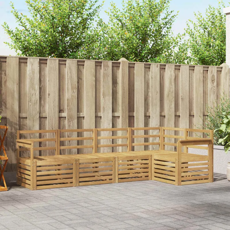 Lauko sofos komplektas 5 pcs Balta 247 x 128,5 x 73 cm