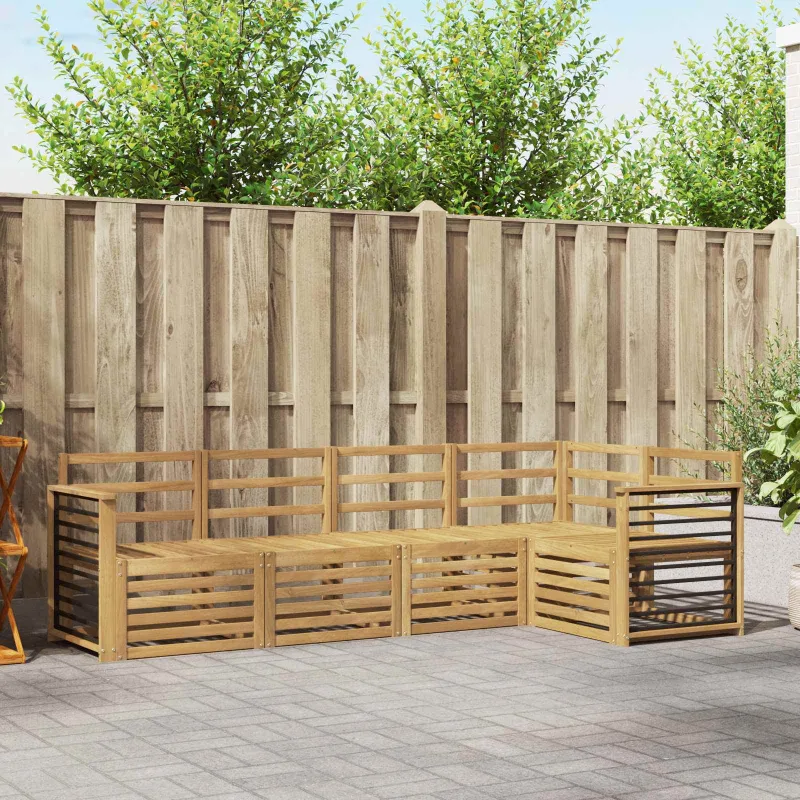 Lauko sofos komplektas 5 pcs Balta 247 x 128,5 x 73 cm