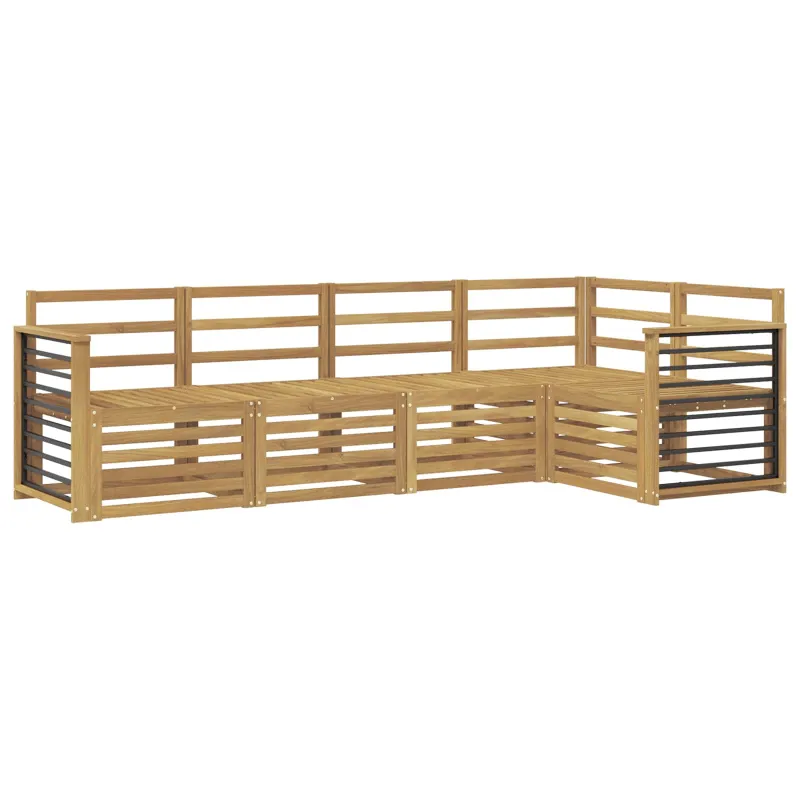 Lauko sofos komplektas 5 pcs Balta 247 x 128,5 x 73 cm