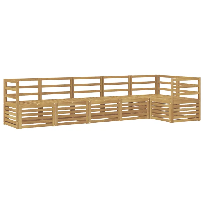 Lauko sofos komplektas 6 pcs Balta 304 x 126,5 x 73 cm