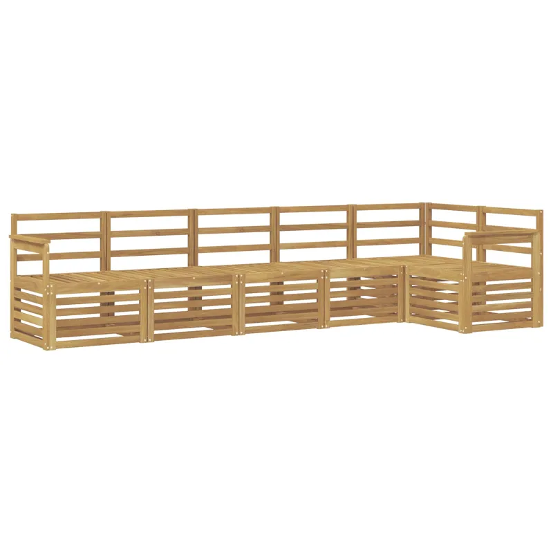 Lauko sofos komplektas 6 pcs Balta 306 x 128,5 x 73 cm