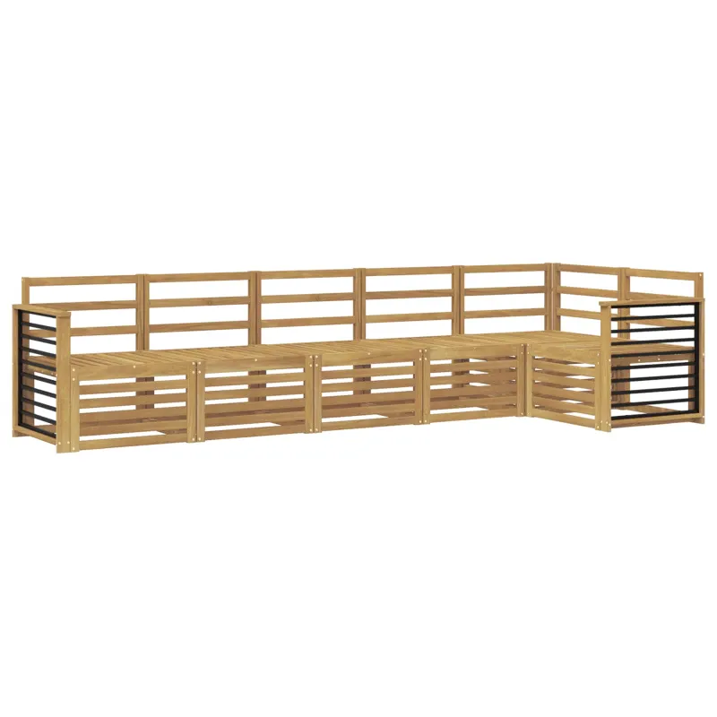 Lauko sofos komplektas 6 pcs Balta 306 x 128,5 x 73 cm