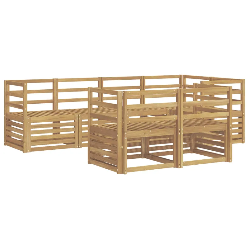 Lauko sofos komplektas 7 pcs Balta 245 x 126,5 x 73 cm