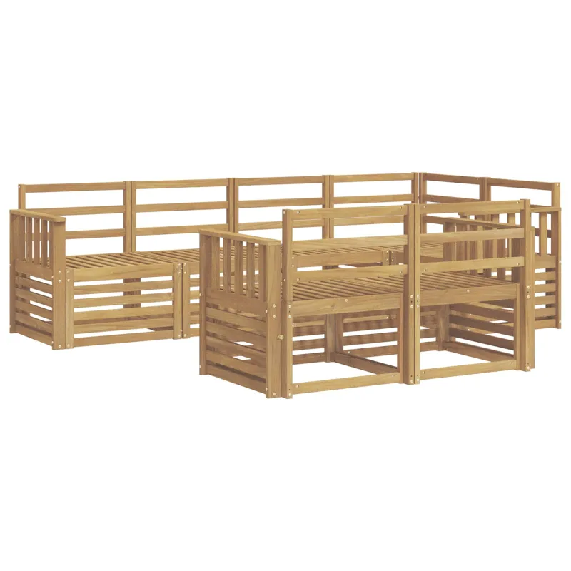 Lauko sofos komplektas 7 pcs Balta 247 x 128,5 x 73 cm
