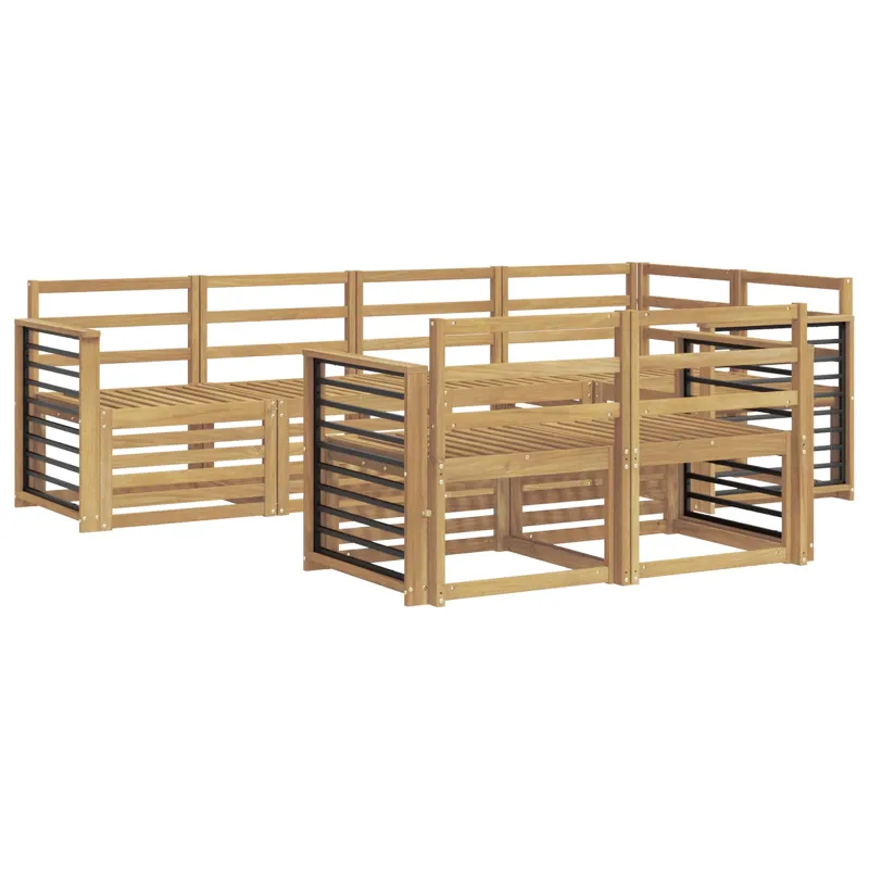 Lauko sofos komplektas 7 pcs Balta 247 x 128,5 x 73 cm