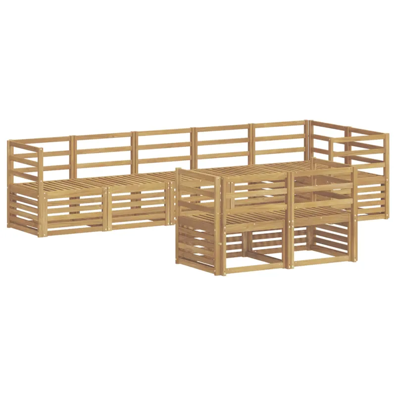 Lauko sofos komplektas 8 pcs Balta 304 x 126,5 x 73 cm