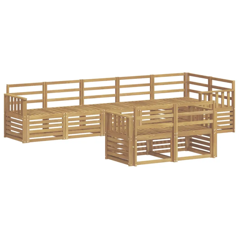Lauko sofos komplektas 8 pcs Balta 306 x 128,5 x 73 cm