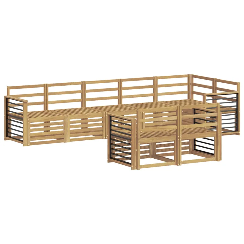 Lauko sofos komplektas 8 pcs Balta 306 x 128,5 x 73 cm
