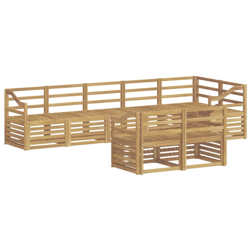 Lauko sofos komplektas 8 pcs Balta 304 x 126,5 x 73 cm