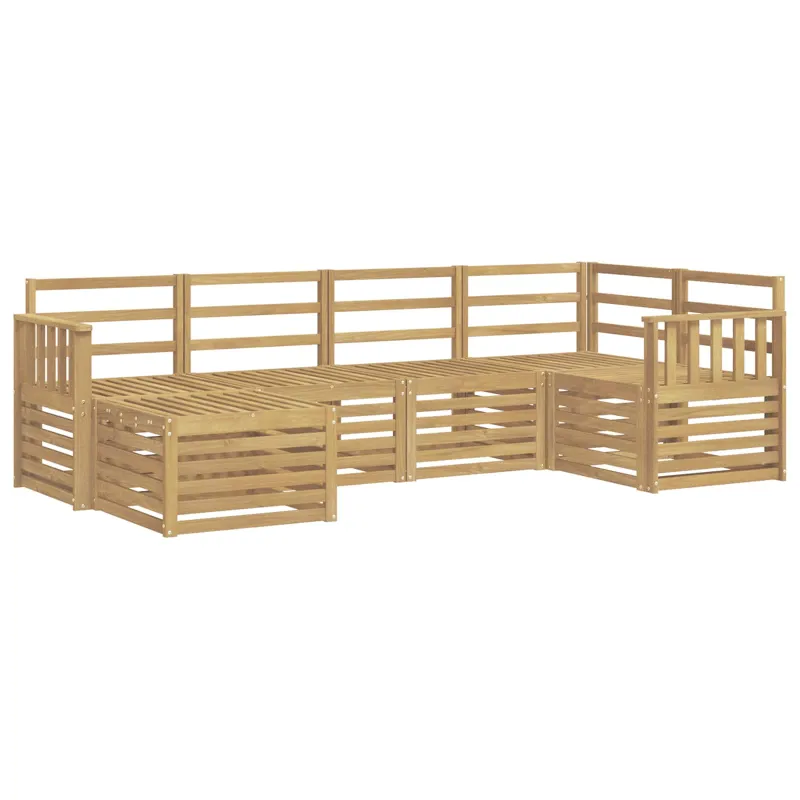 Lauko sofos komplektas 6 pcs Balta Poliesteris