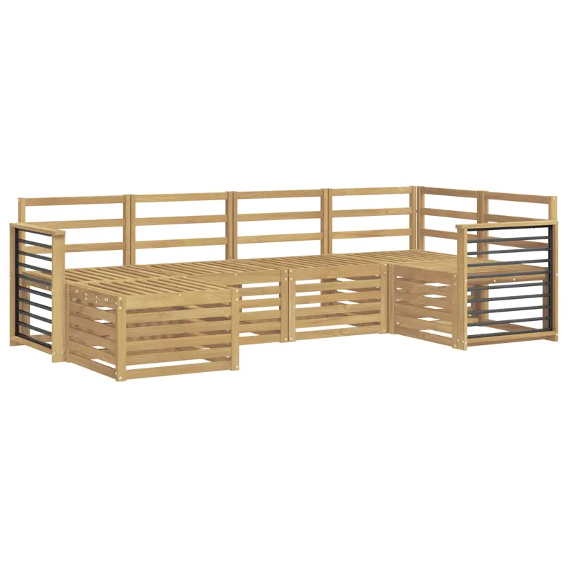 Lauko sofos komplektas 6 pcs Balta Poliesteris