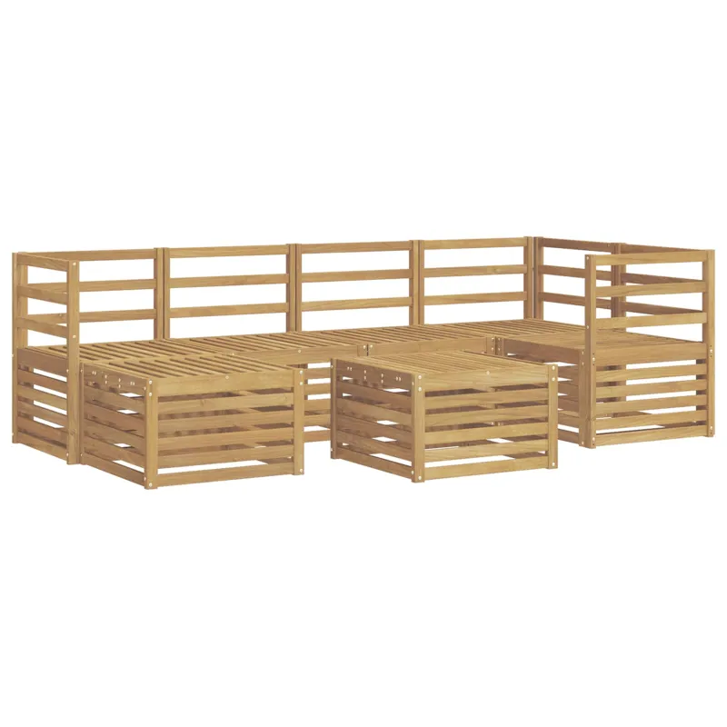 Lauko sofos komplektas 7 pcs Balta Poliesteris