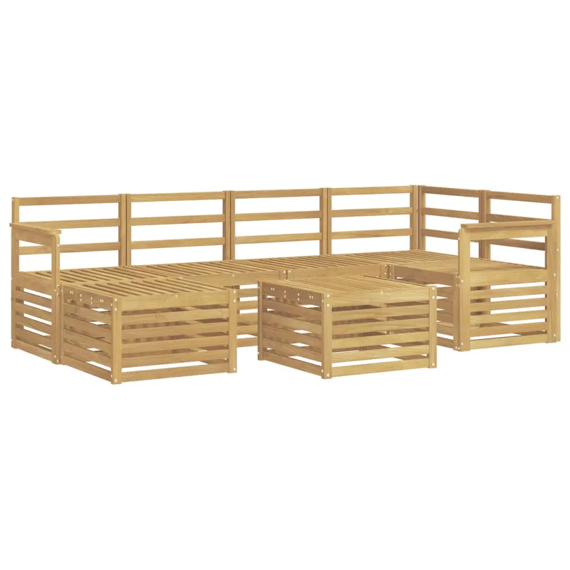Lauko sofos komplektas 7 pcs Balta Poliesteris