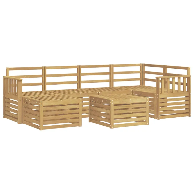 Lauko sofos komplektas 7 pcs Balta Poliesteris