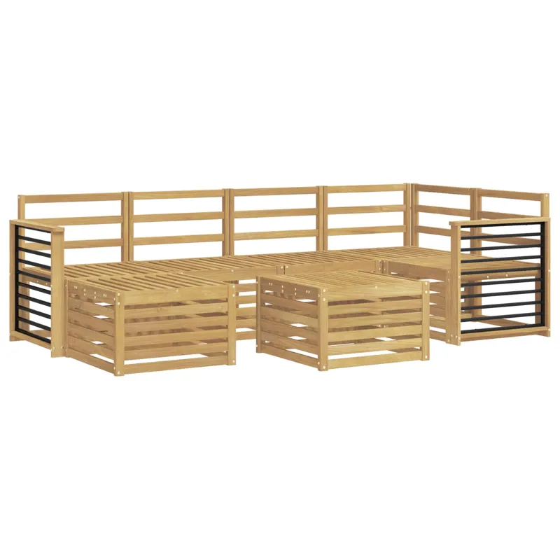 Lauko sofos komplektas 7 pcs Balta Poliesteris