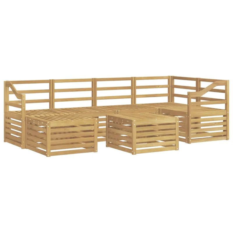 Lauko sofos komplektas 7 pcs Balta Poliesteris
