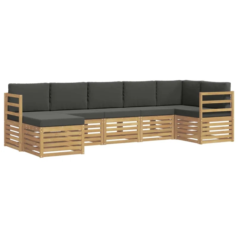 Lauko sofos komplektas 7 pcs Balta ir antracito