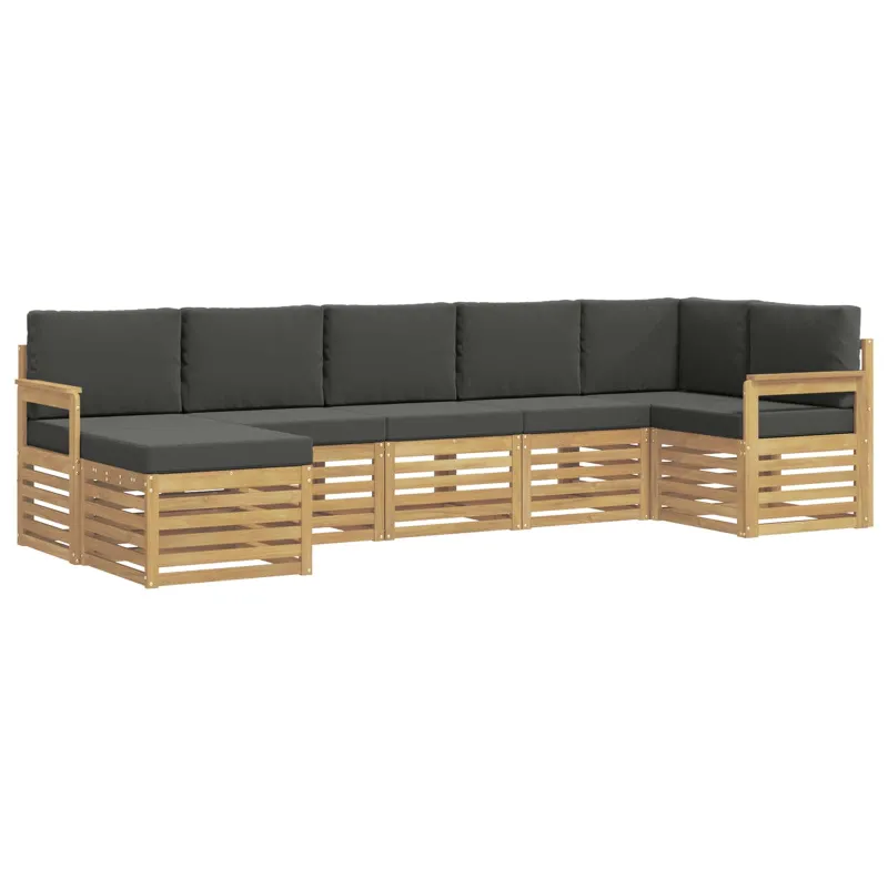Lauko sofos komplektas 7 pcs Balta ir antracito