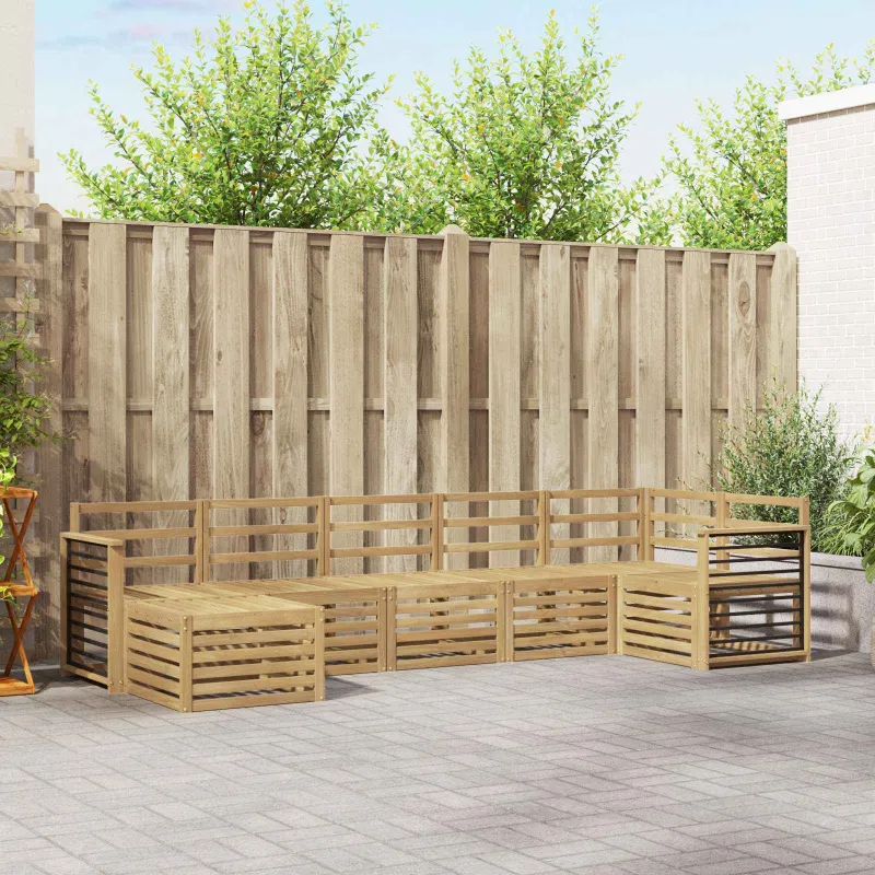 Lauko sofos komplektas 7 pcs Balta