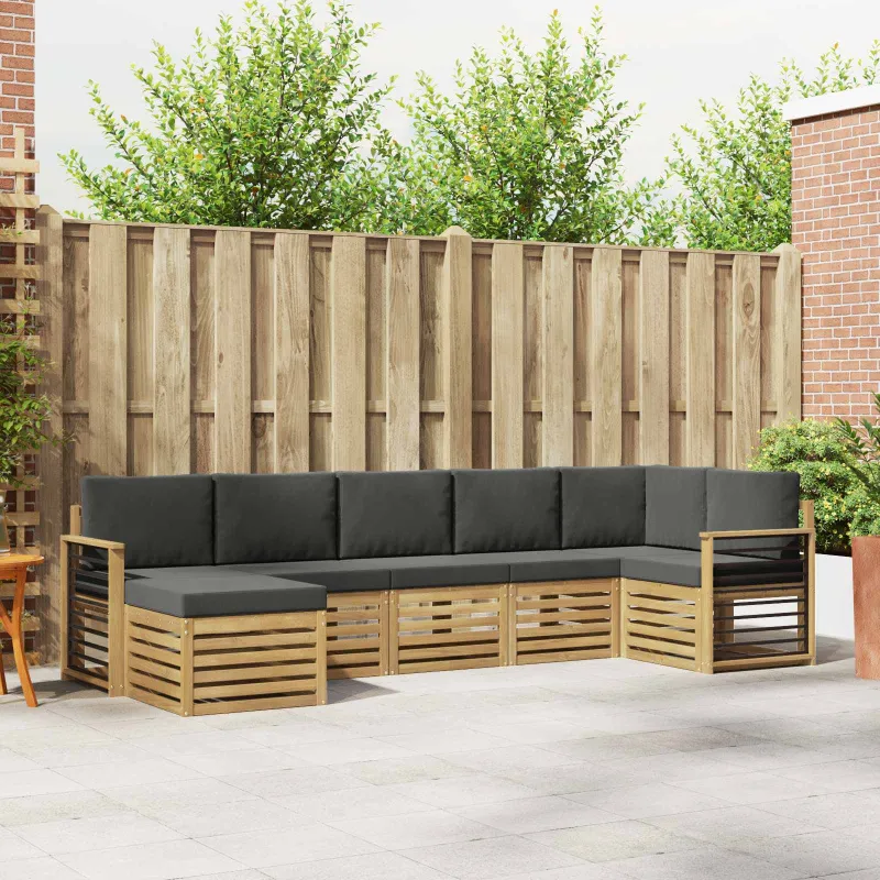 Lauko sofos komplektas 7 pcs Balta ir antracito