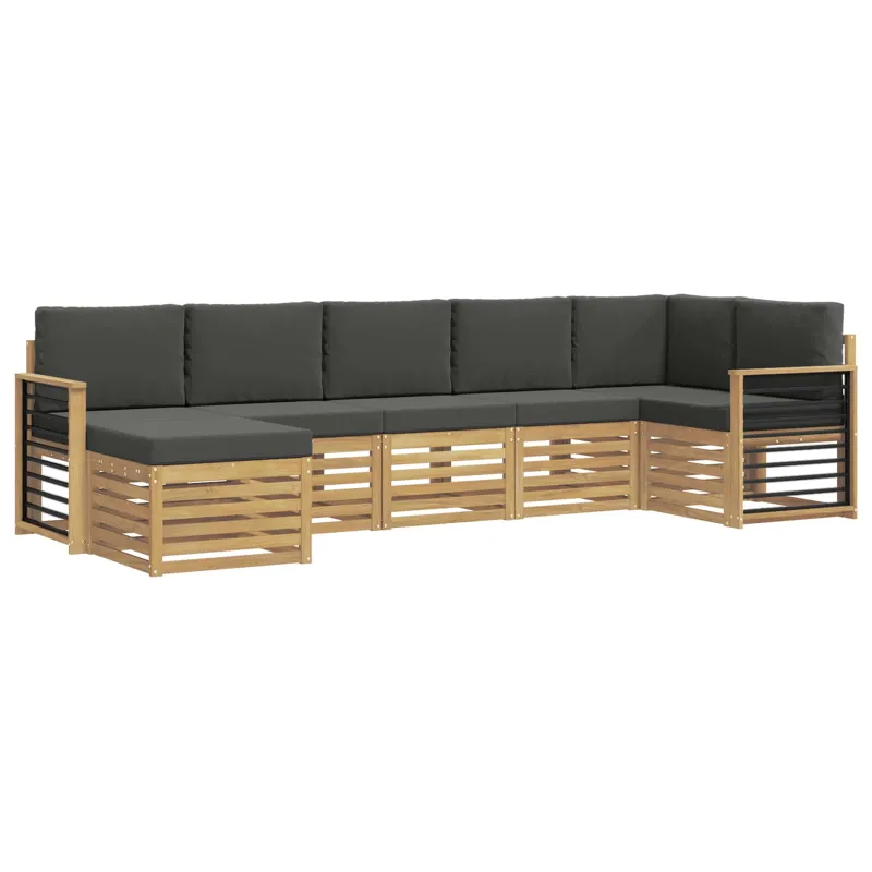 Lauko sofos komplektas 7 pcs Balta ir antracito