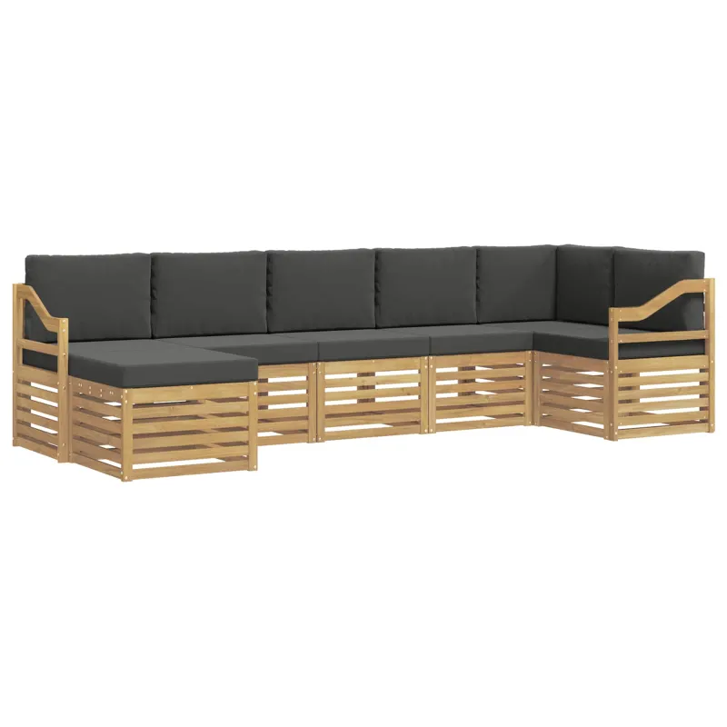 Lauko sofos komplektas 7 pcs Balta ir antracito