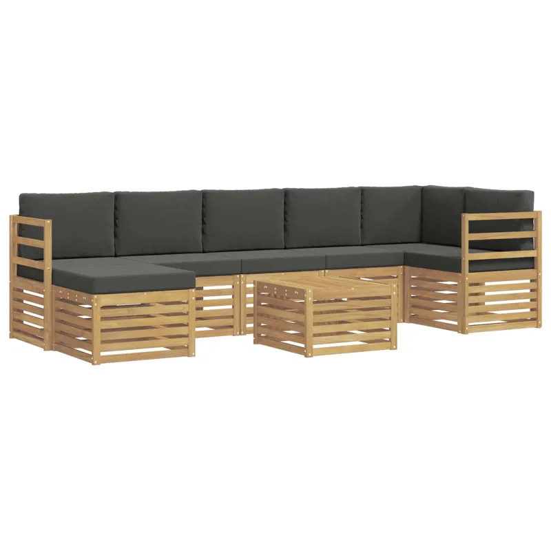 Lauko sofos komplektas 8 pcs Balta ir antracito 59 x 59 x 37 cm