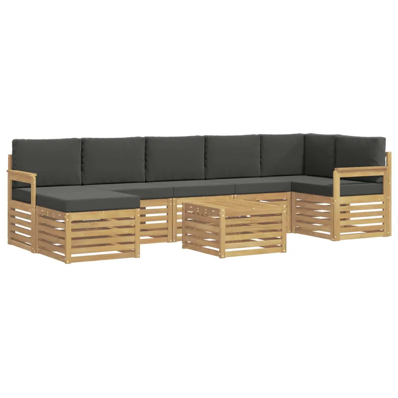 Lauko sofos komplektas 8 pcs Balta ir antracito 59 x 59 x 37 cm