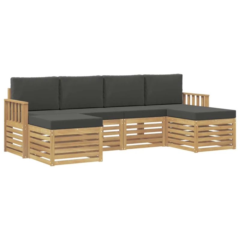 Sofų komplektai 6 pcs Balta ir antracito 249 x 122,5 x 73 cm