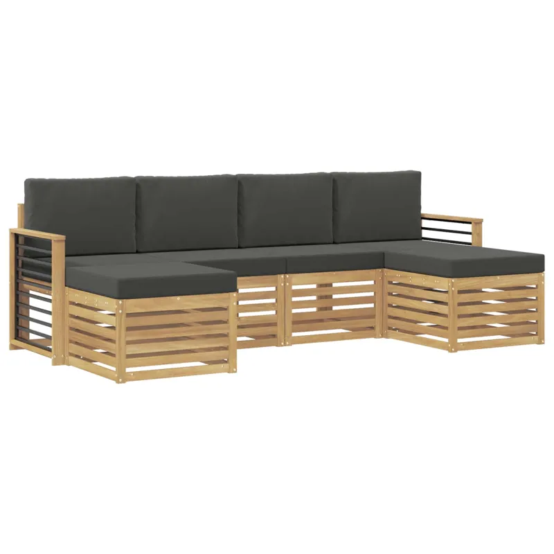 Sofų komplektai 6 pcs Balta ir antracito 249 x 122,5 x 73 cm