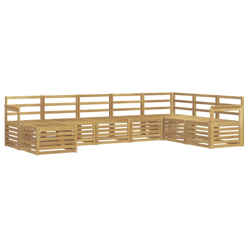 Lauko sofos komplektas 8 pcs Balta 306 x 187,5 x 73 cm