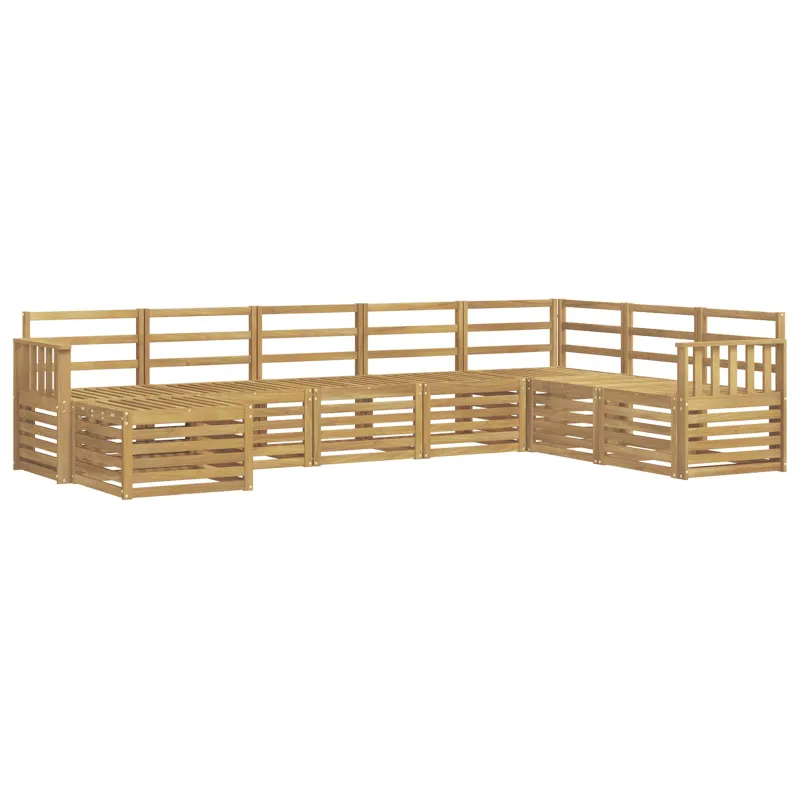 Lauko sofos komplektas 8 pcs Balta 306 x 187,5 x 73 cm