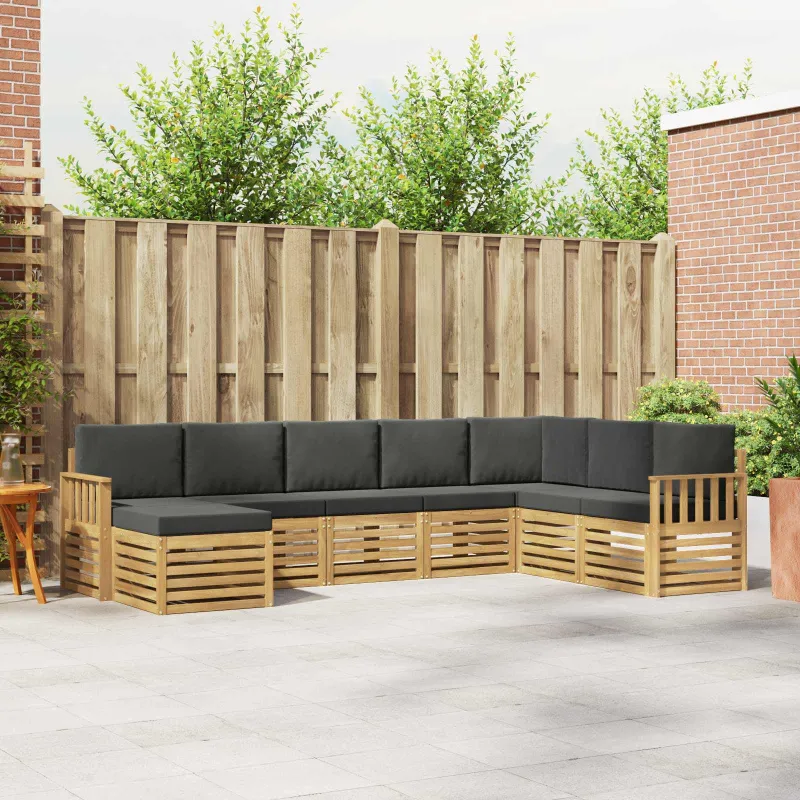 Lauko sofos komplektas 8 pcs Balta ir antracito