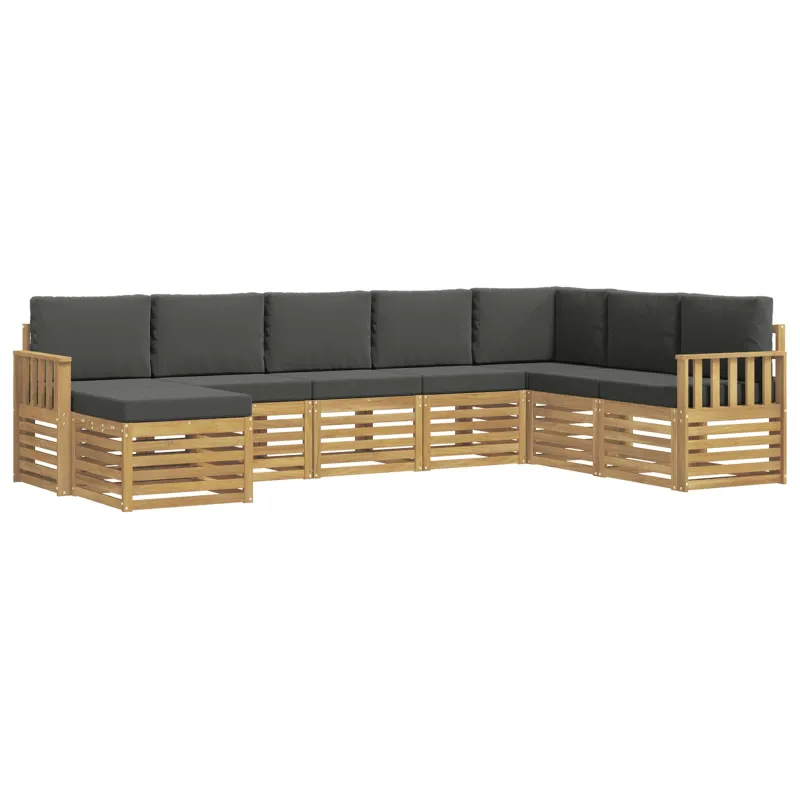 Lauko sofos komplektas 8 pcs Balta ir antracito