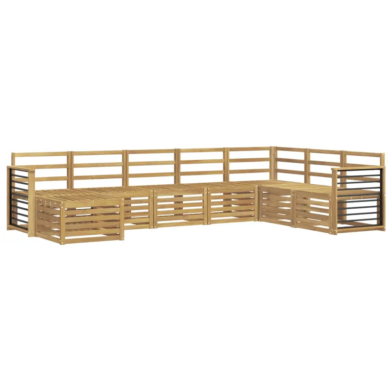 Lauko sofos komplektas 8 pcs Balta 306 x 187,5 x 73 cm