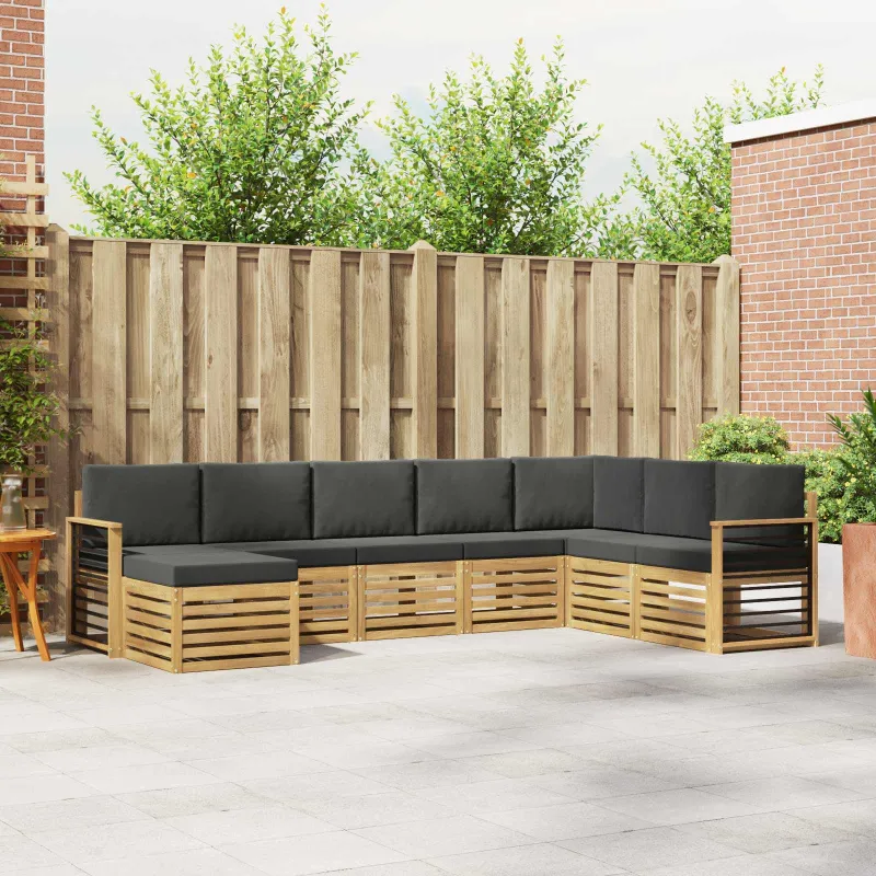 Lauko sofos komplektas 8 pcs Balta ir antracito