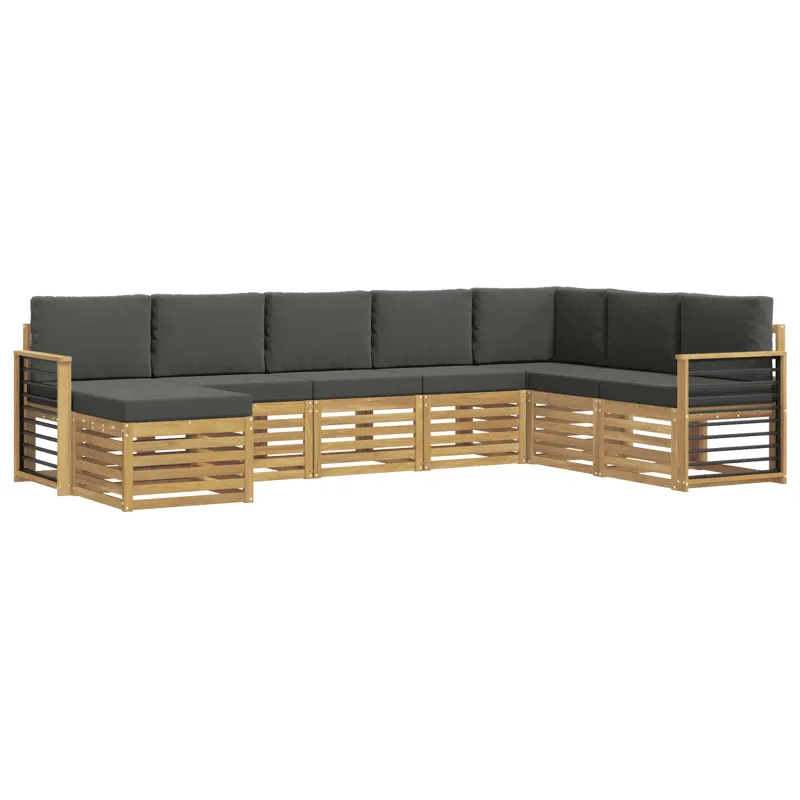 Lauko sofos komplektas 8 pcs Balta ir antracito