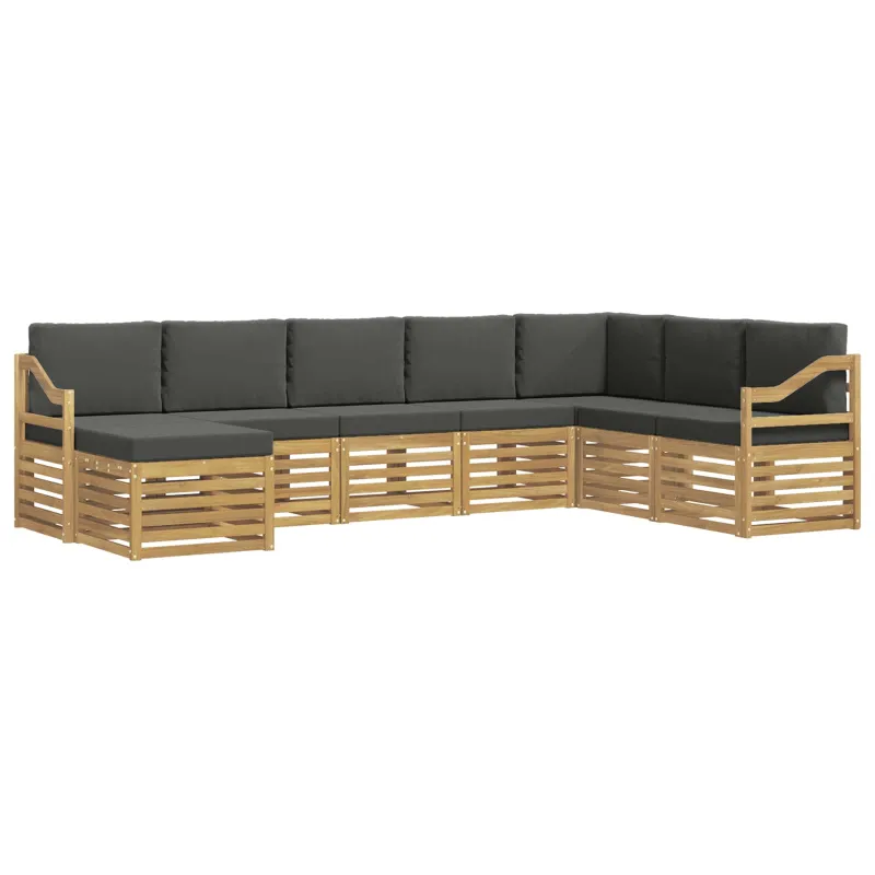 Lauko sofos komplektas 8 pcs Balta ir antracito