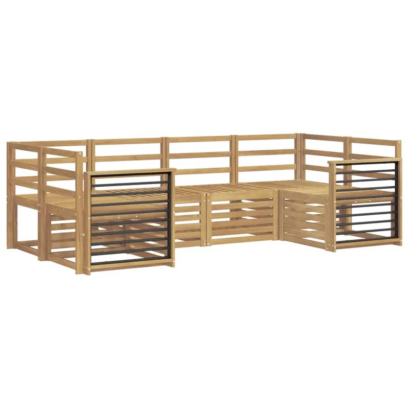 Lauko sofos komplektas 6 pcs Balta 245 x 128,5 x 73 cm