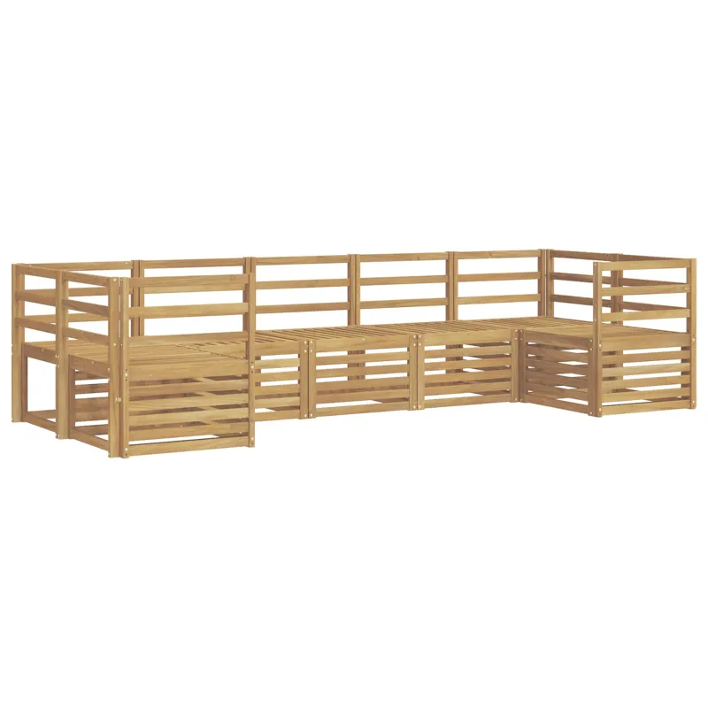 Lauko sofos komplektas 7 pcs Balta 304 x 126,5 x 73 cm
