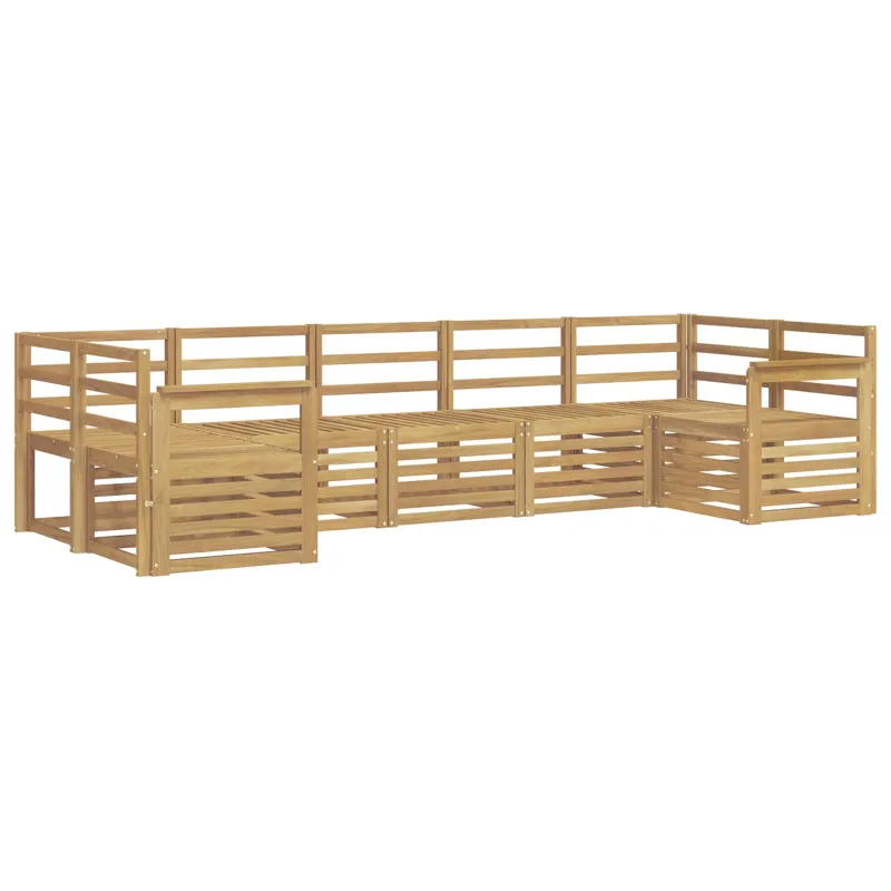 Lauko sofos komplektas 7 pcs Balta 304 x 128,5 x 73 cm