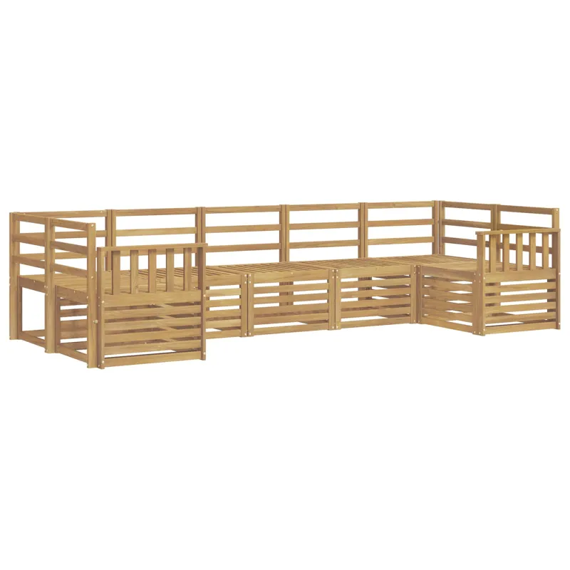 Lauko sofos komplektas 7 pcs Balta 304 x 128,5 x 73 cm