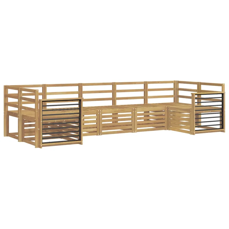 Lauko sofos komplektas 7 pcs Balta 304 x 128,5 x 73 cm
