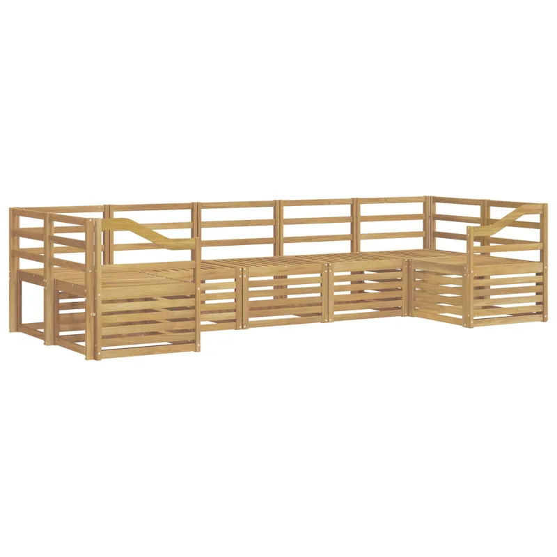 Lauko sofos komplektas 7 pcs Balta 304 x 126,5 x 73 cm
