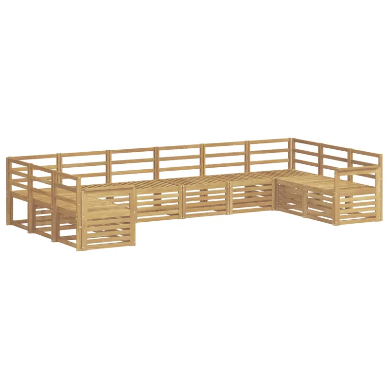 Lauko sofos komplektas 10 pcs Balta 363 x 187,5 x 73 cm