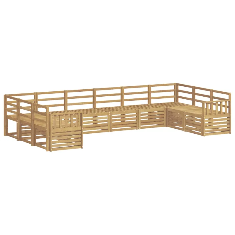Lauko sofos komplektas 10 pcs Balta 363 x 187,5 x 73 cm