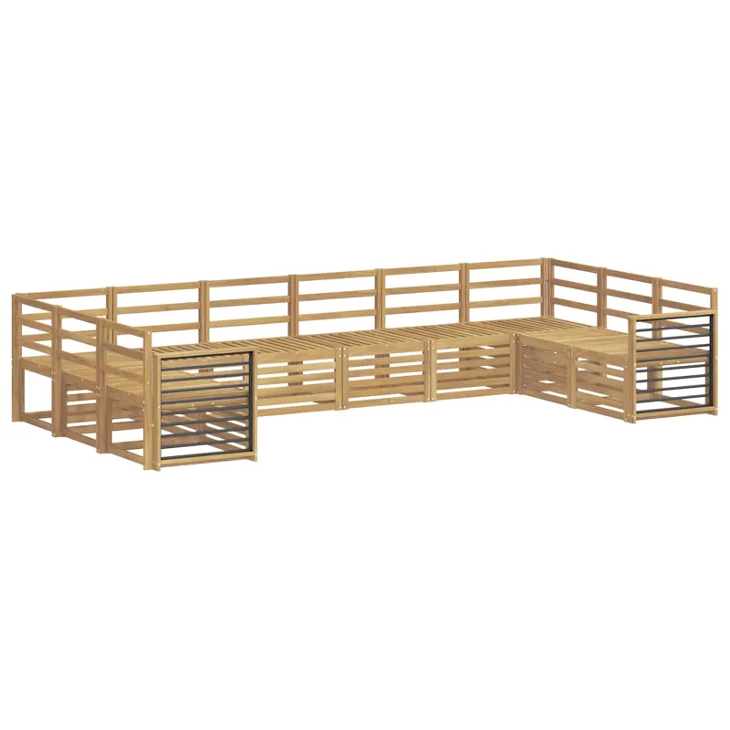 Lauko sofos komplektas 10 pcs Balta 363 x 187,5 x 73 cm